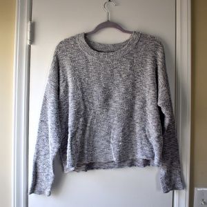 Aerie soft puff sweater grey/pink and blue pastel